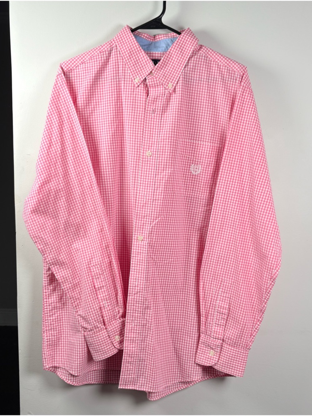 Chaps Pink Gingham Button-Down Shirt